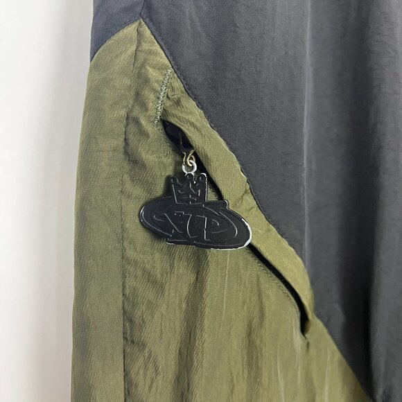 FTP Nation Track Pants Mens M Black Green Belted Nylon Joggers Y2K Streetwear - Picture 3 of 15